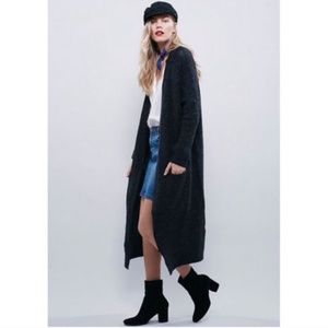 Free People Charcoal Santa Cruz Maxi Cardigan